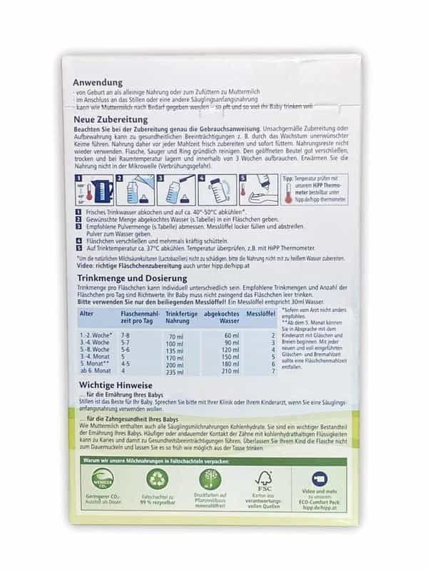 Hipp store formula preparation