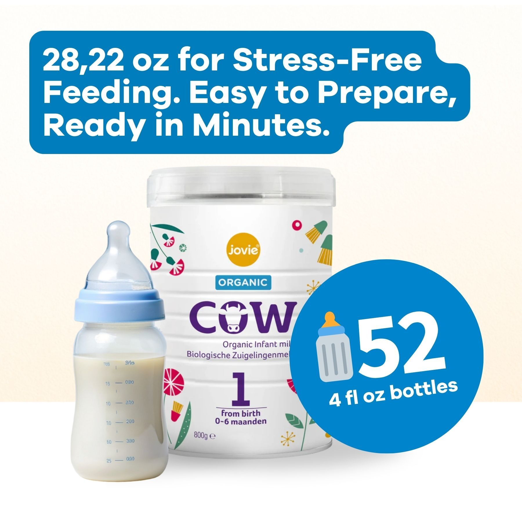 Jovie Stage 1 Organic Cow Milk Formula (0-6 Months)