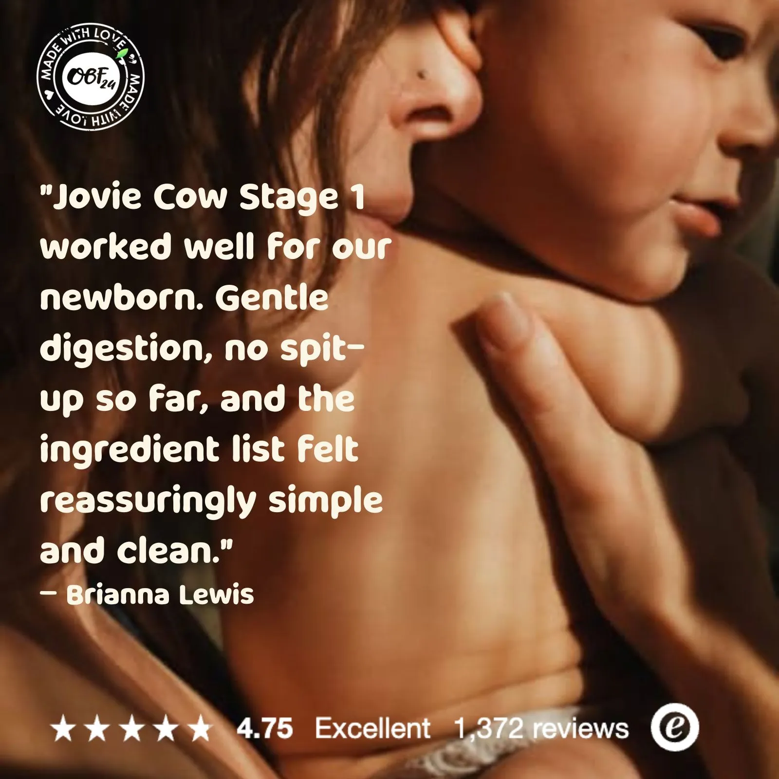 Jovie Stage 1 (0-6 Months) Organic Cow Milk Formula (800g)