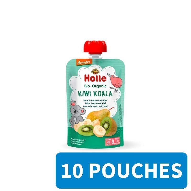10x Holle Fruit Pouches | Kiwi Koala | Pear & Banana with Kiwi