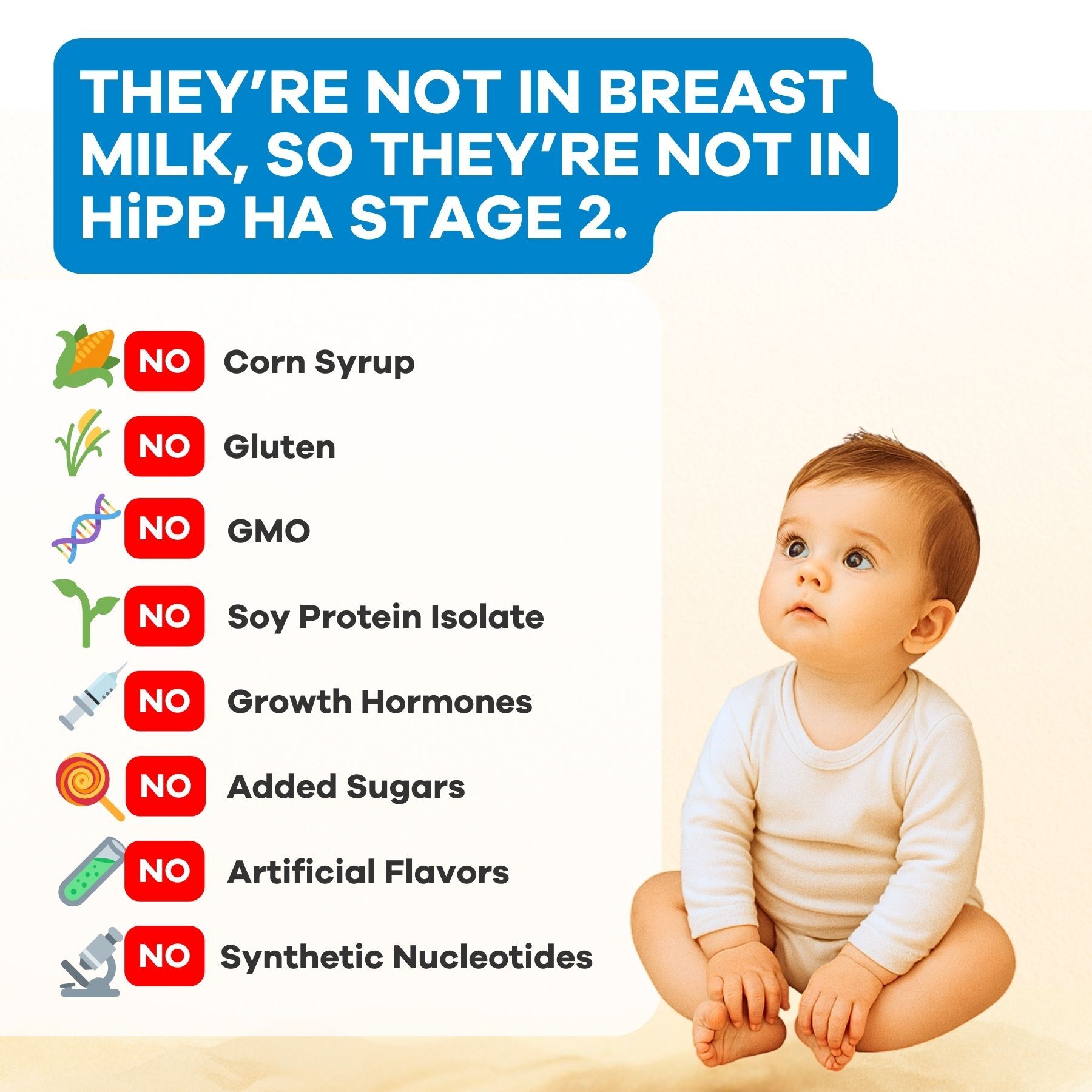 HiPP Hypoallergenic (HA) Stage 2 Infant Milk Formula - 32 Boxes