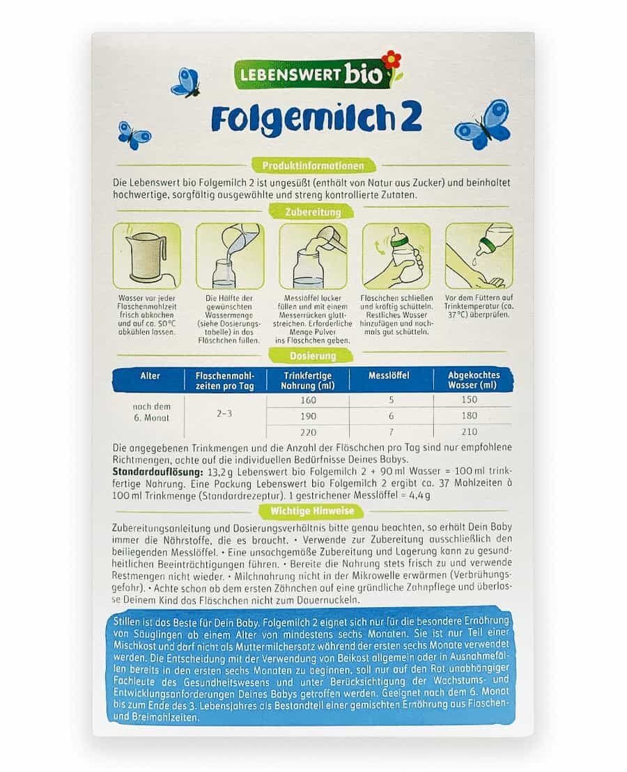 Lebenswert Organic Follow-Up Formula Stage 2 - 10 Boxes