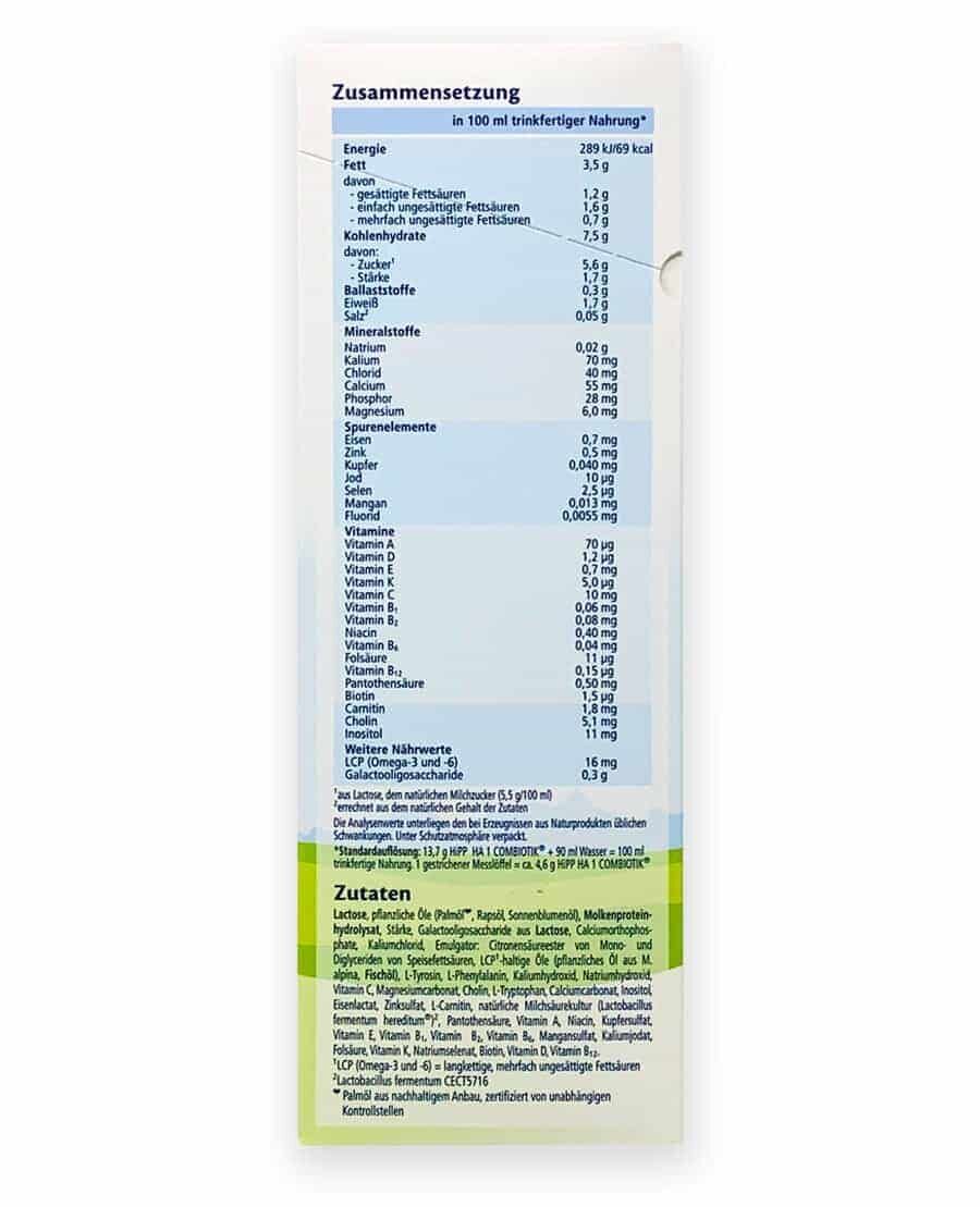 HiPP Hypoallergenic (HA) Infant Formula Stage 1